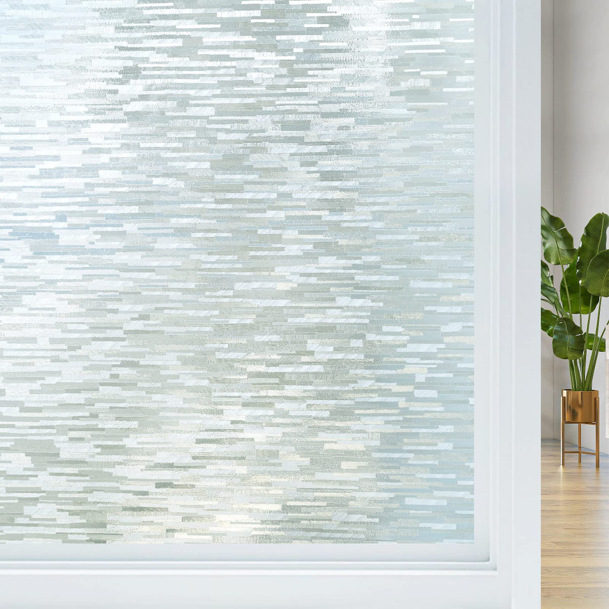 Haton Window Privacy Film with frosted glass texture softens light while preserving privacy.