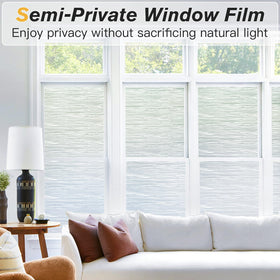 Haton privacy film demonstrates static cling installation without residue.