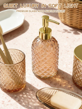 Haturi Amber Brown qtip holder stores essentials neatly for daily use.