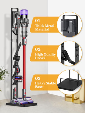 Haturi metal stand keeps Dyson accessories neatly organized and within reach