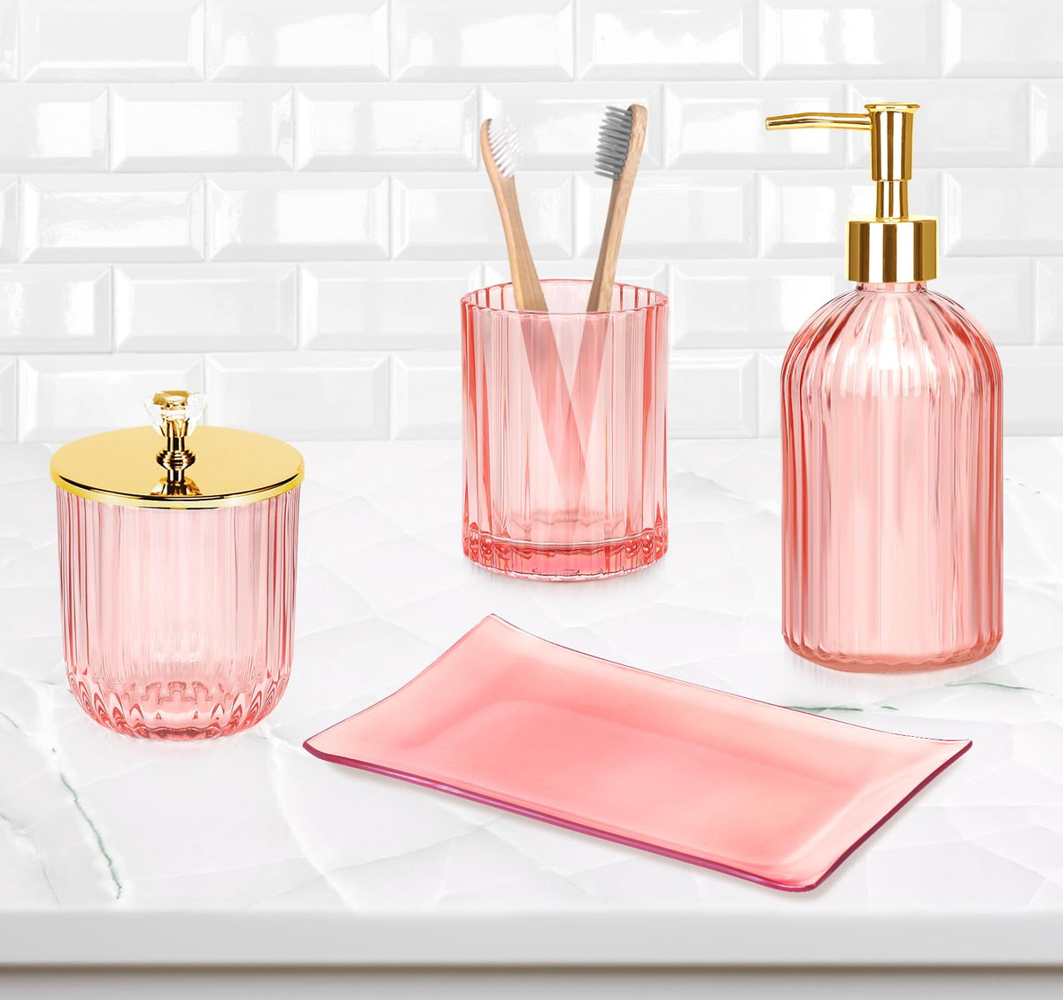Haturi pink glass gift pack for housewarming and new-home gifting