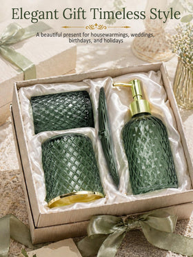 Haturi sage green glass weighted bottoms ensure stability during use.