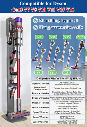 Haturi vacuum stand hidden cord system for a clean look.