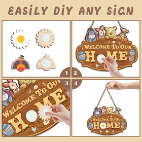 Winnie DIY decor kit with interchangeable seasonal signs