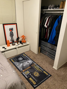 HUAHOO Black Money Rugs care tips for easy maintenance.