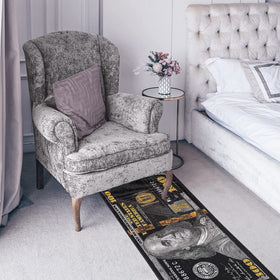 HUAHOO Black Money Rugs entryway outdoor compatibility for daily traffic.