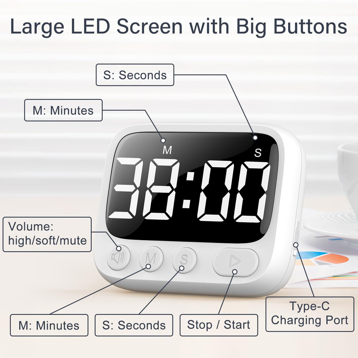 HAUKINIX kitchen use timer keeps meals on schedule
