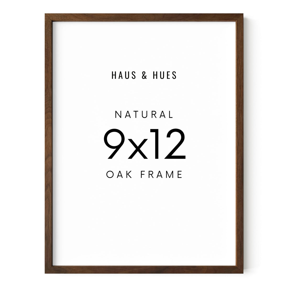 HAUS AND HUES 9x12 frame close-up showing natural oak grain for wall display