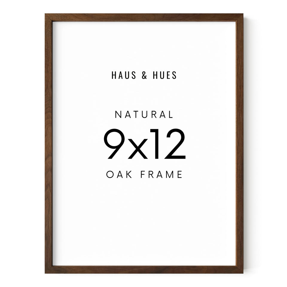 HAUS AND HUES 9x12 frame close-up showing natural oak grain for wall display