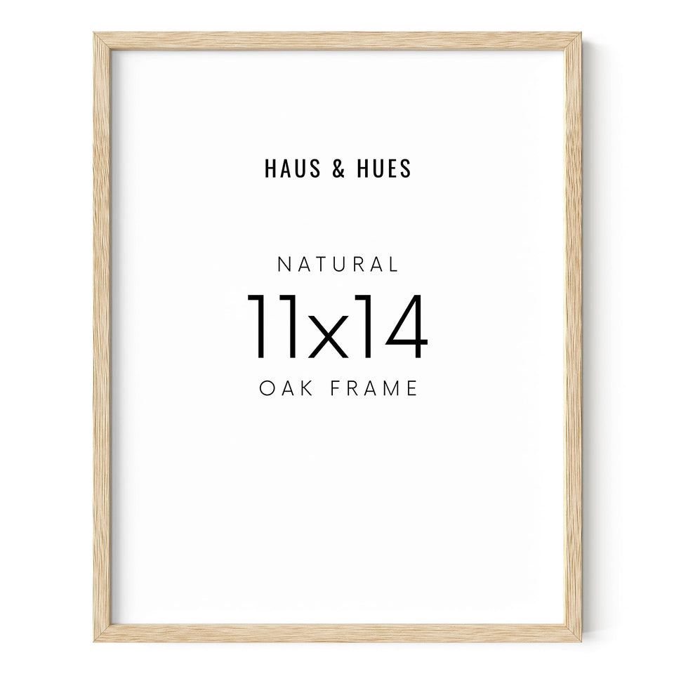 HAUS AND HUES beige oak frame front view, ideal for showcasing prints