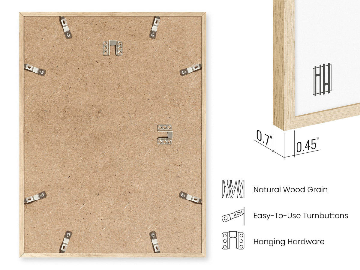 HAUS AND HUES beige oak 12x16 frame with protective plexiglass keeping prints clear