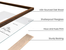HAUS AND HUES natural oak wood frame side view highlighting slim profile