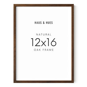 Haus and Hues Walnut 12x16 frame front view highlights minimalist design for photos and art