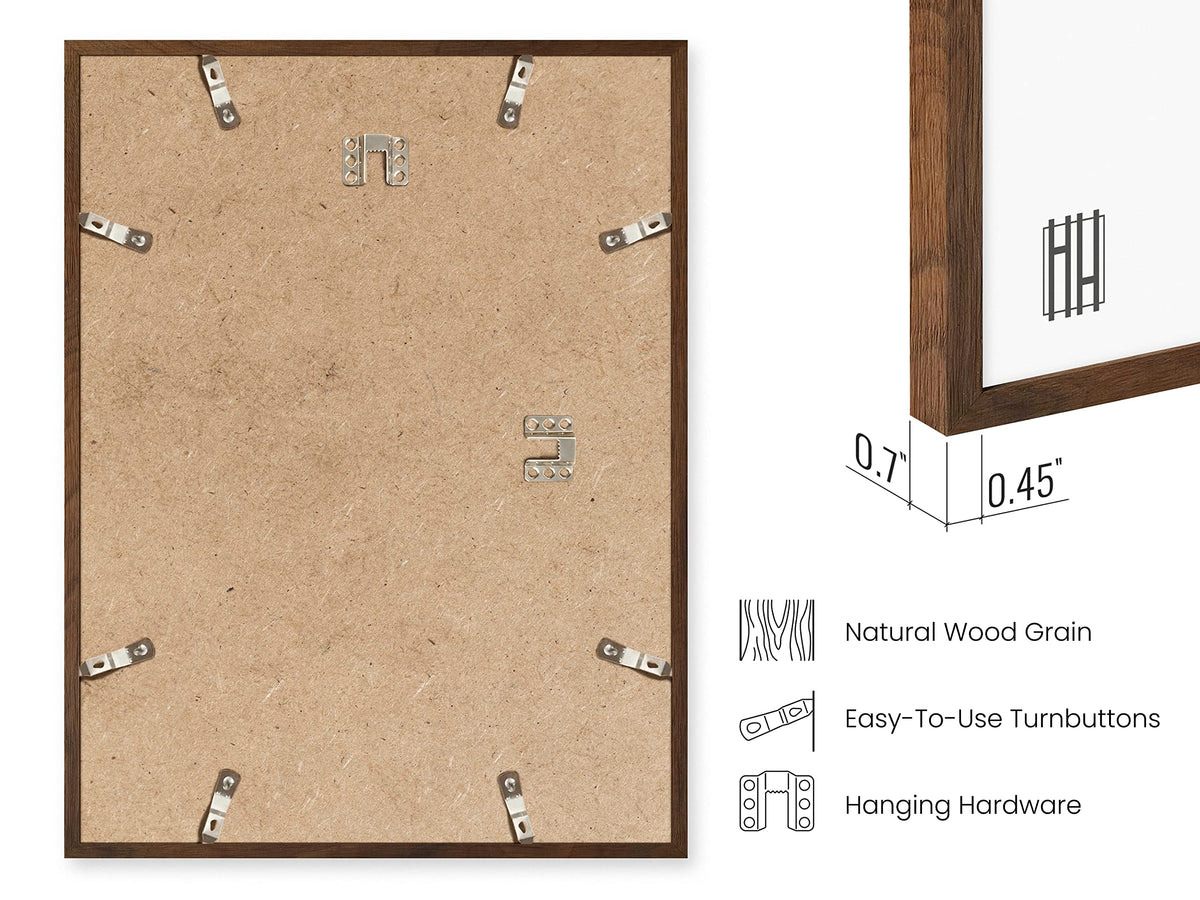 Haus and Hues Walnut 12x16 frame with art demonstrates versatile vertical or horizontal display