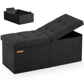 HAUSFRAU 31-5-inch ottoman storage with ample space for blankets and belongings