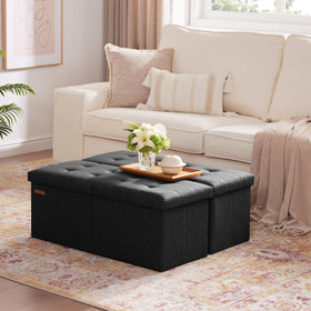 HAUSFRAU folding ottoman bench demonstrates space-saving design for small rooms