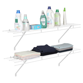 HAUSHOF wall-mounted closet shelves in white, 2-pack, ideal for space-saving storage.