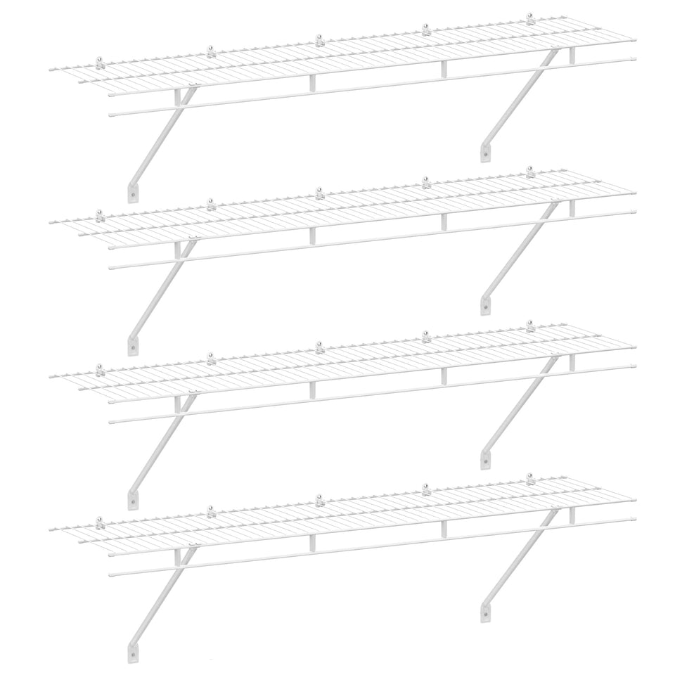HAUSHOF closet shelves wall-mounted 4-pack in a tidy closet setup for organized storage and airflow