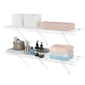 HAUSHOF Closet Shelves wall-mounted in white for 4ft by 16in spaces.