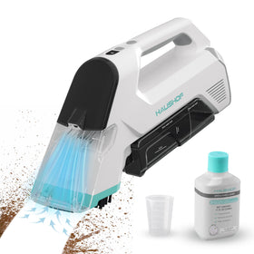 HAUSHOF handheld carpet cleaner in compact design for quick home cleaning.