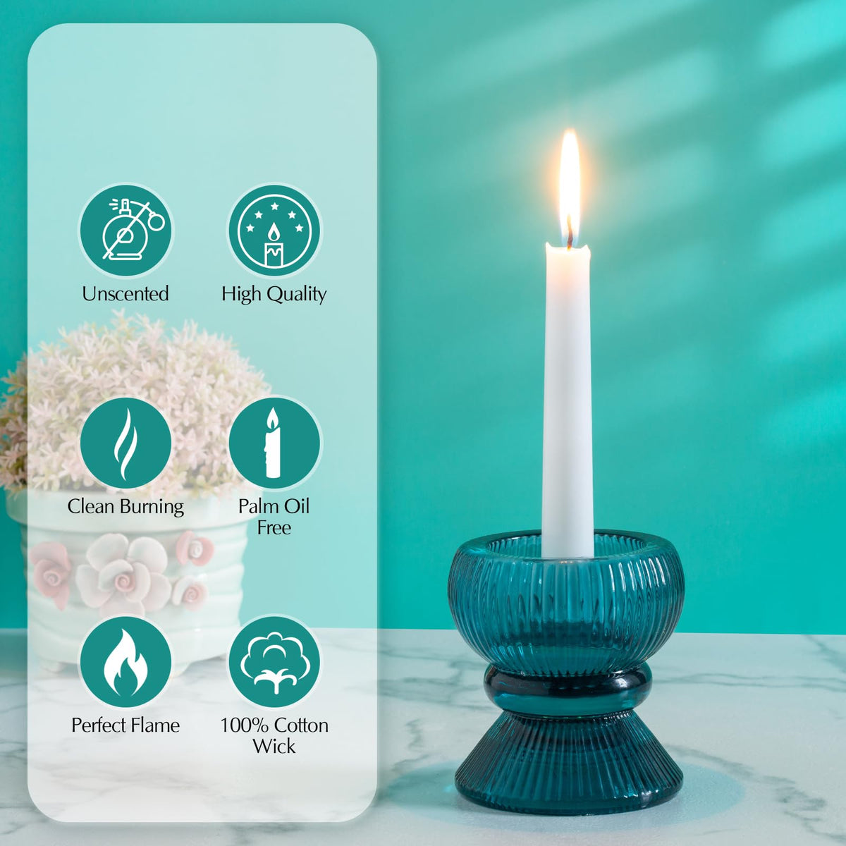Hausware candles with 8-hour burn time for extended illumination