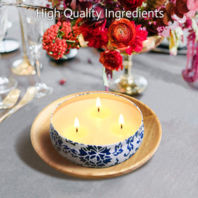 Hausware Citronella Candles 3-wick design for even burn.
