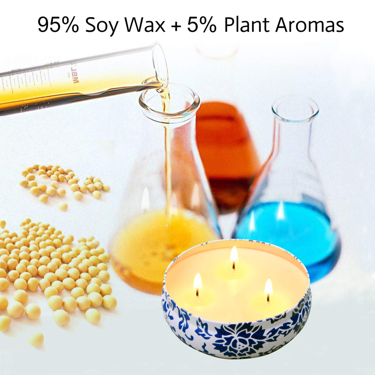 Hausware Citronella Candles on outdoor patio for relaxing evenings.