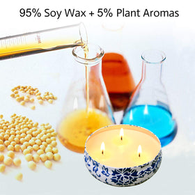 Hausware Citronella Candles on outdoor patio for relaxing evenings.