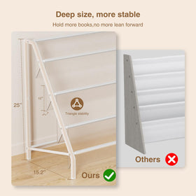 HAVEDAWN ample storage across four tiers for many books.