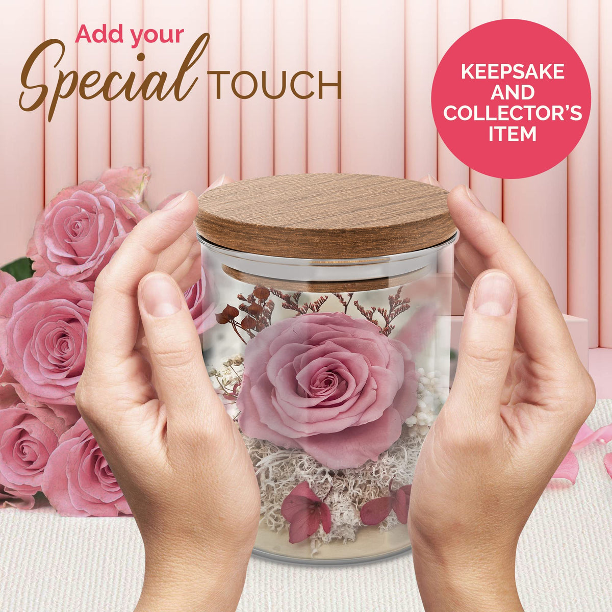 Havenstock preserved rose maintains vibrant pink hue for years of display