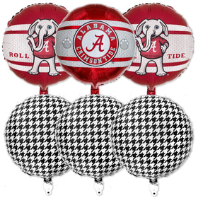 Havercamp Alabama Crimson Tide 18-inch round balloons for game-day decor.