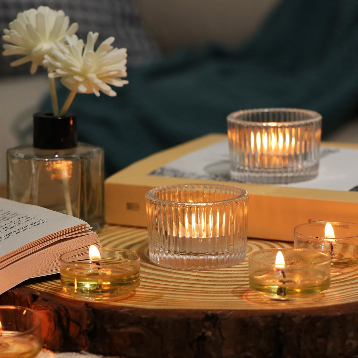 HAVITI 2x1 inch votive holder fits standard tealights for compact decor.