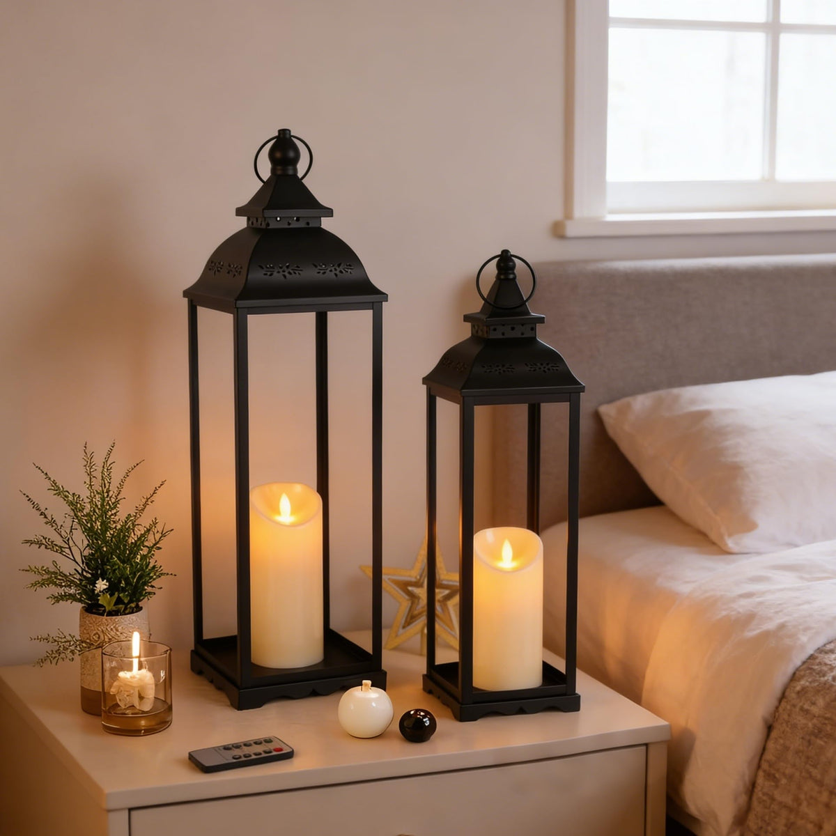HAVITI lantern hollow-top design enhances light distribution.