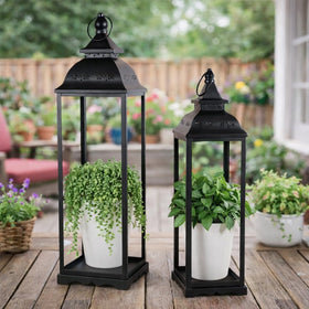 HAVITI porch wedding decor ideas with dual lanterns.