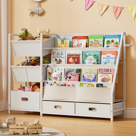 HAVLOTII kids bookshelf front view with easy-access book display for toddlers.