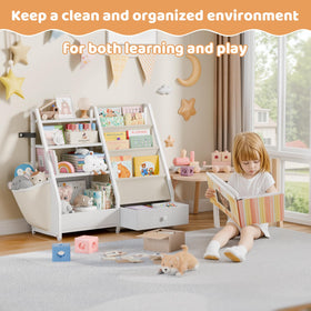 HAVLOTII montessori toy storage demonstrates organized, tidy toy management.