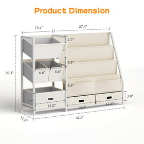 HAVLOTII six-bin toy storage showing organized bins for small and large items.