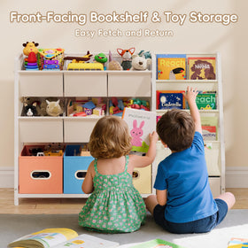HAVLOTII forward-facing bookshelf helps kids pick books independently.
