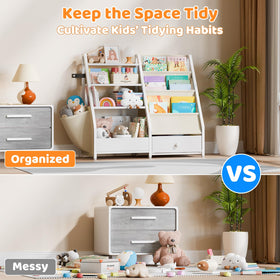 HAVLOTII wide storage compartments keep books and toys within reach.