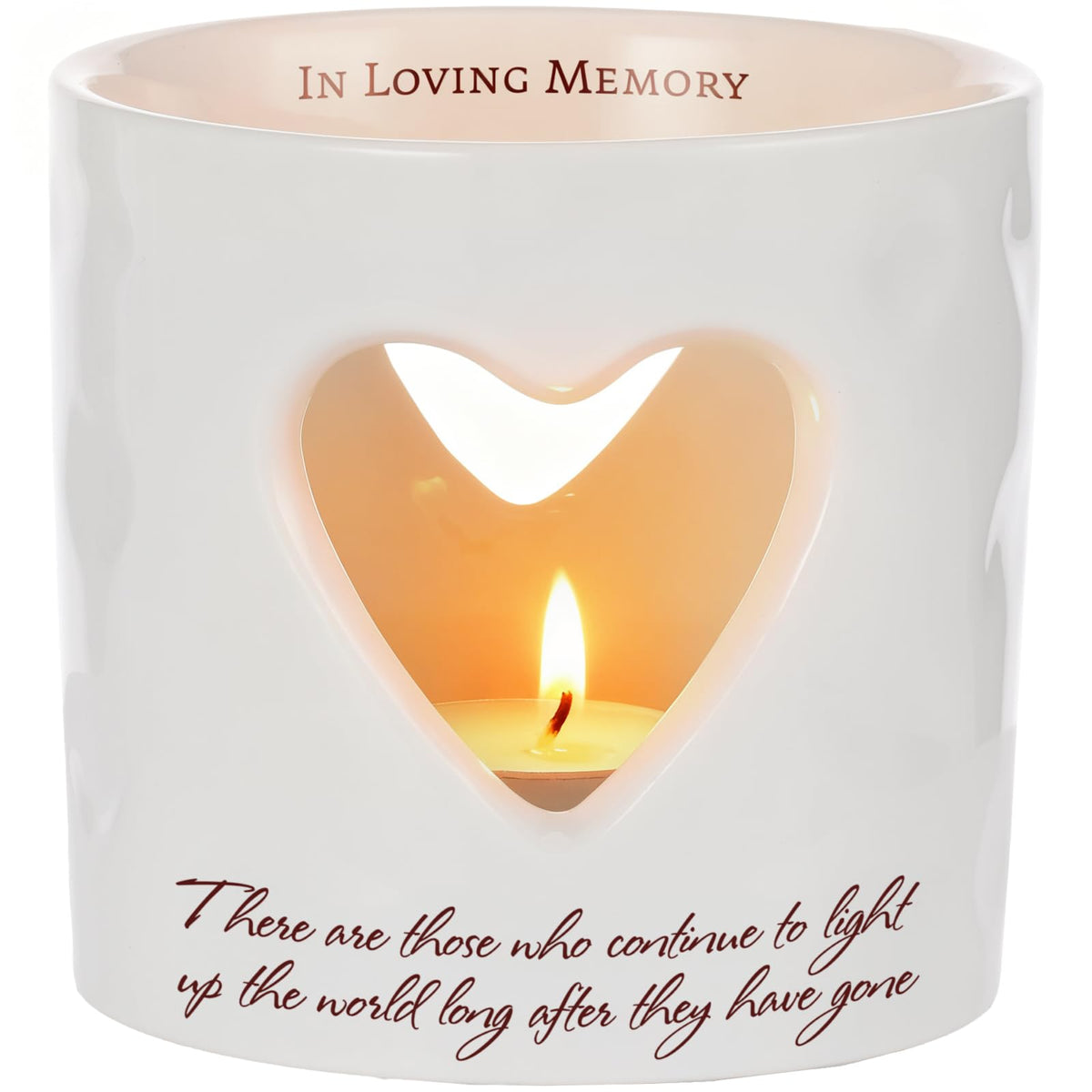 Havmorph sympathy memorial candle holder with inscription, ideal for dignified remembrance at home.