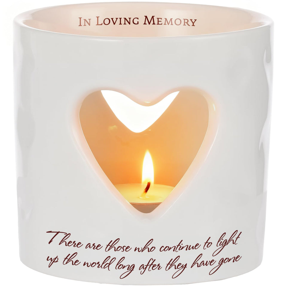 Havmorph sympathy memorial candle holder with inscription, ideal for dignified remembrance at home.