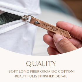 Hayden Hill leather zipper pull adds premium closure for easy access