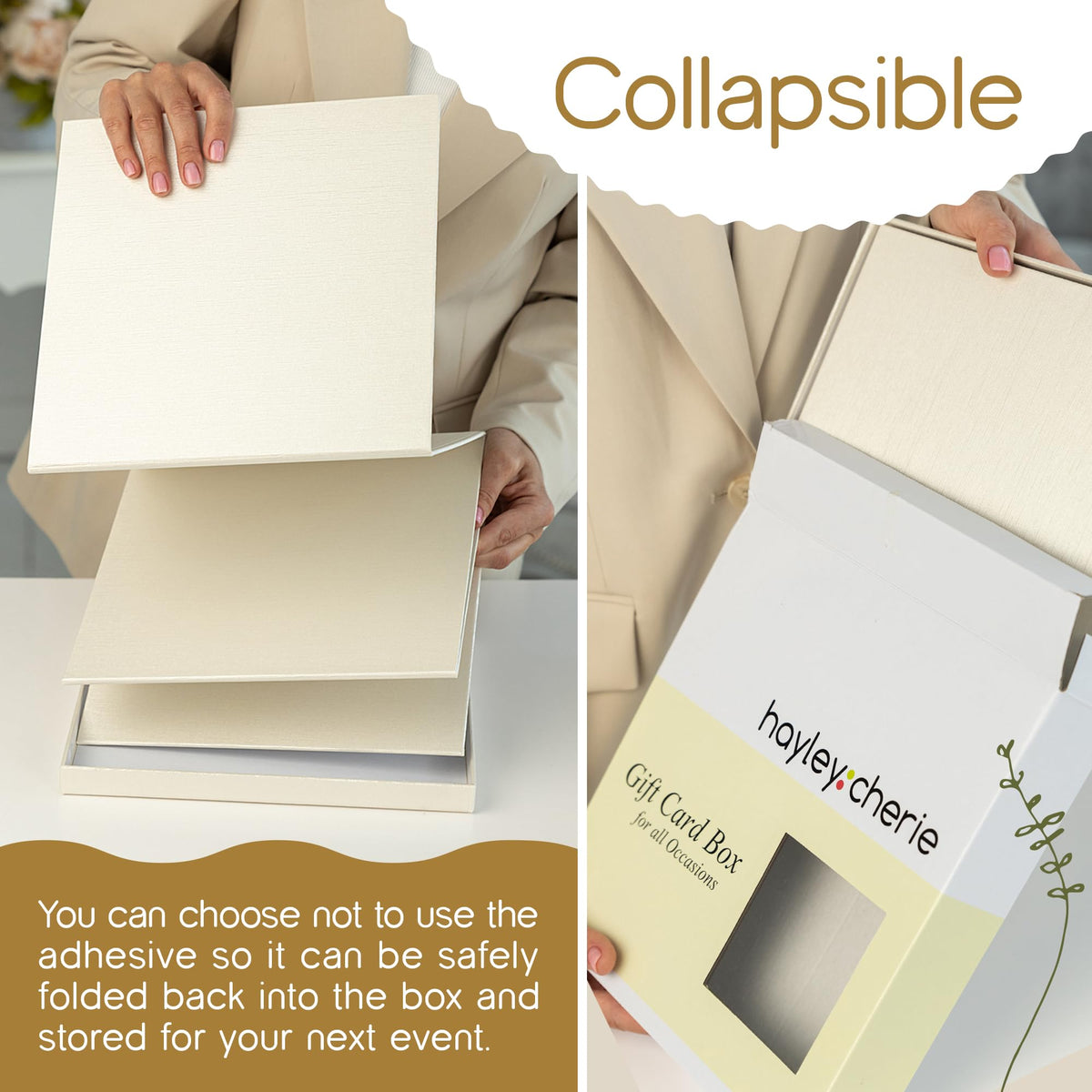 Hayley Cherie Ivory Card Box doubles as keepsake storage after celebrations.