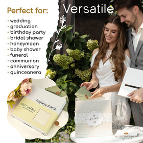 Hayley Cherie Ivory Card Box lace accessories and label for decorative customization.