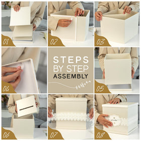 Hayley Cherie Ivory Card Box sturdy construction withstands heavy card loads.