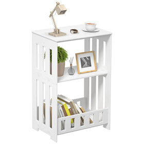Hayofamy 3-tier side table front view showing compact storage in a small room