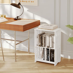 HAYOFAMY white end table compact space saver for entryways and corners.
