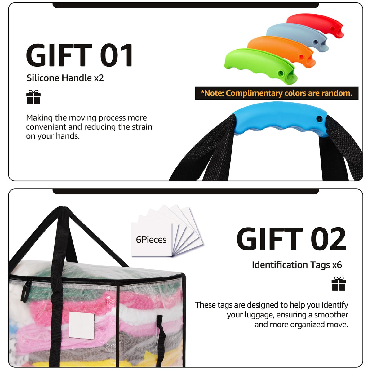 Hayoulabo six-pack clear totes organize items at a glance