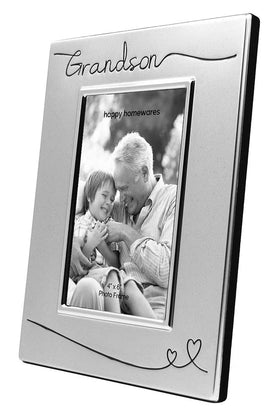 Haysom Interiors Brushed nickel silver-plated frame lends refined elegance for 4x6 photos.