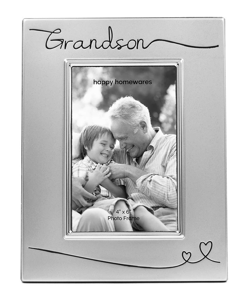 Haysom Interiors Grandson Frame with two-tone silver finish ideal for desk or shelf displays.